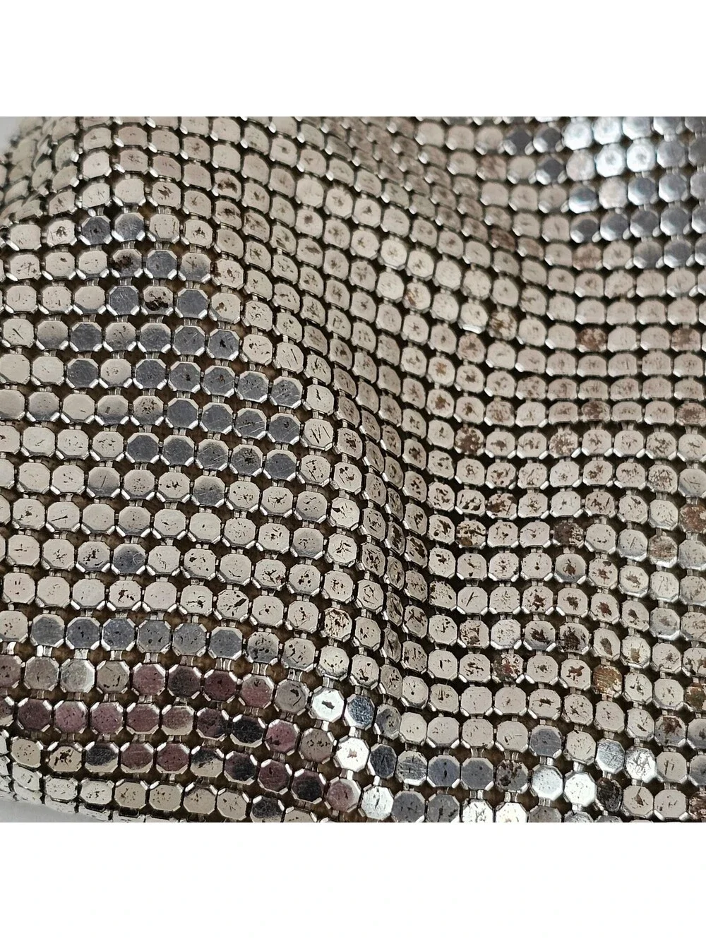 Vintage Whiting & Davis Silver Mesh Evening Bag Silver Frame 1950s